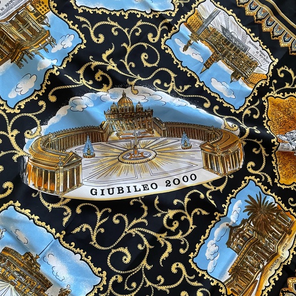 Made in Italy 🇮🇹 square Giabilei 2000 keepsake collectable religious scarf - Picture 11 of 16